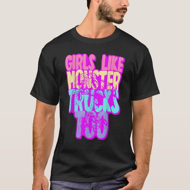 Women's And Girls Monster Truck Big Style Truck T-Shirt (Front)