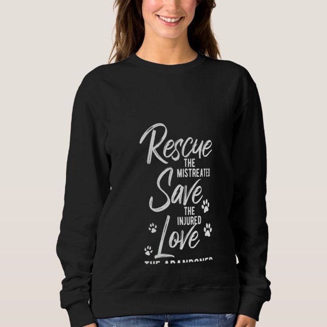 Womens Animals  Rescue Save Love Sweatshirt (Front)