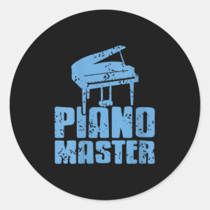 Womens Ano Master Confident Musician Pro Keyboard  Classic Round Sticker