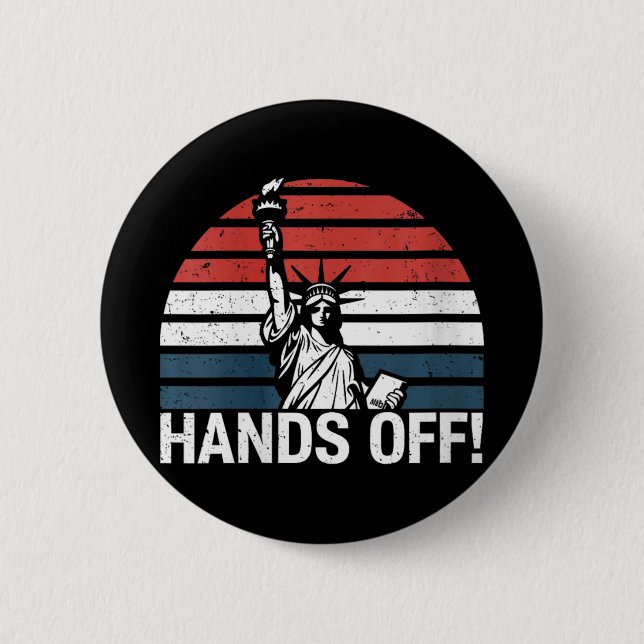 Womens Anti Maga Resistance Statue Of Liberty Hand 6 Cm Round Badge (Front)