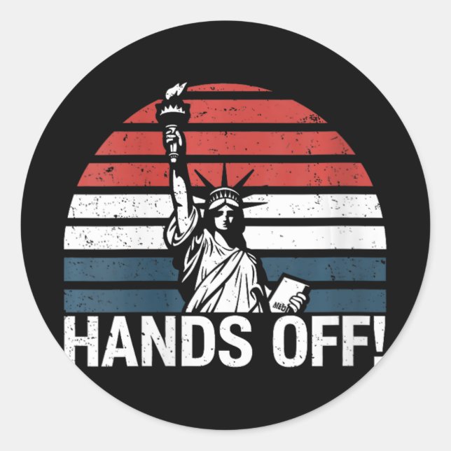Womens Anti Maga Resistance Statue Of Liberty Hand Classic Round Sticker (Front)