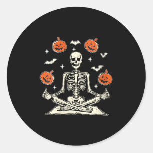Womens Anti Trump Skeleton Halloween V-neck  Classic Round Sticker