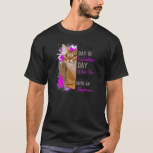 Womens Anyssinian Cat Mum Valentines Day Cat Mama T-Shirt