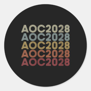 Womens Aoc 2028 A.o.c. 2028 For President Aoc 28 E Classic Round Sticker