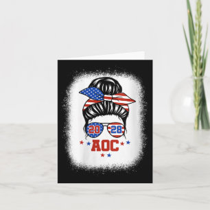 Womens Aoc 2028 A.o.c. 2028 For President Messy Bu Card