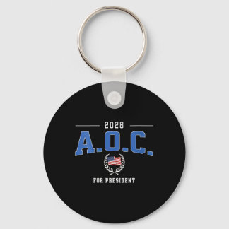 Womens Aoc 2028 For President Alexandria Ocasio-co Key Ring