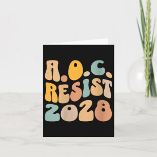Womens Aoc 2028 For President Resist Wavy Alexandr Card