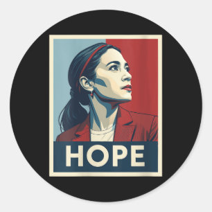 Womens Aoc Alexandria Ocasio Cortez 2028 For Presi Classic Round Sticker