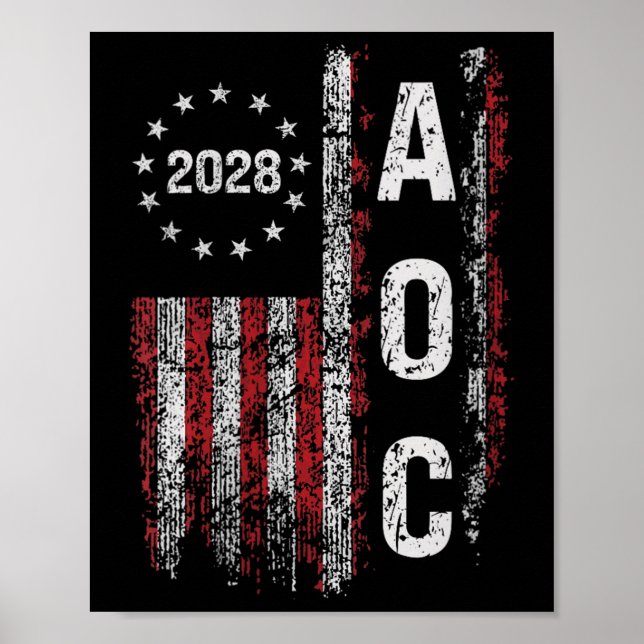 Womens Aoc Alexandria Ocasio Cortez 2028 For Presi Poster (Front)