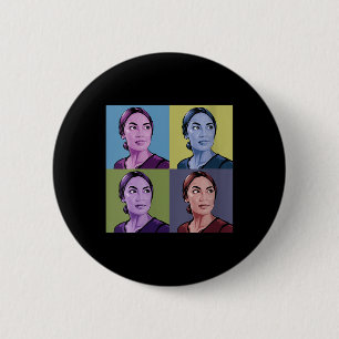 Womens Aoc Alexandria Ocasio-cortez First Female P 6 Cm Round Badge