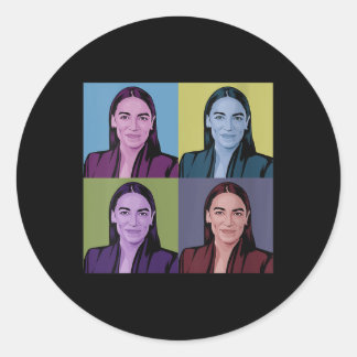 Womens Aoc Alexandria Ocasio-cortez First Female P Classic Round Sticker