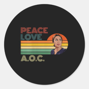 Womens Aoc Alexandria Ocasio-cortez First Female P Classic Round Sticker