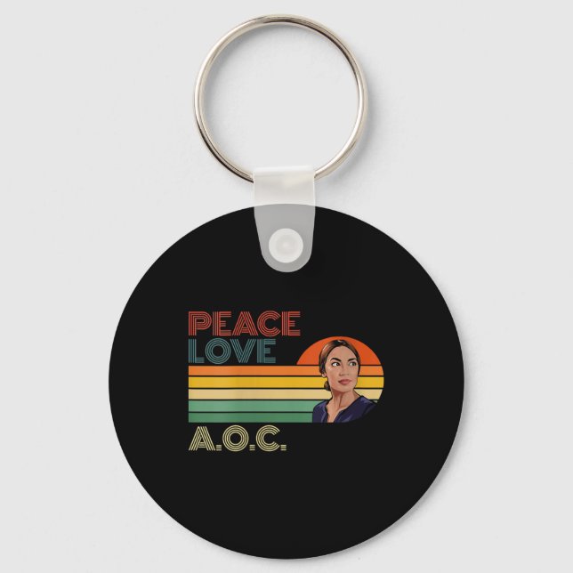 Womens Aoc Alexandria Ocasio-cortez First Female P Key Ring (Front)