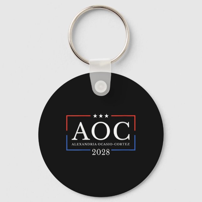 Womens Aoc For President 2028 Simple Sign For Wome Key Ring (Front)