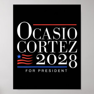 Womens Aoc For President 2028 V-neck  Poster