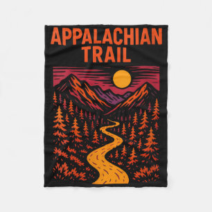 Womens Appalachian Trail Hiking Adventure Retro Me Fleece Blanket