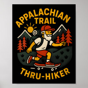 Womens Appalachian Trail Thru-hiker Mens Hiking Na Poster