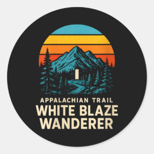 Womens Appalachian Trail White Blaze Wanderer Retr Classic Round Sticker