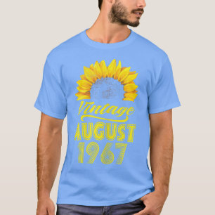Womens Apparel Sunflower Vintage August 1967 55 Bi T-Shirt