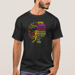 Womens April Girl She Slays & Prays Birthday Girls T-Shirt
