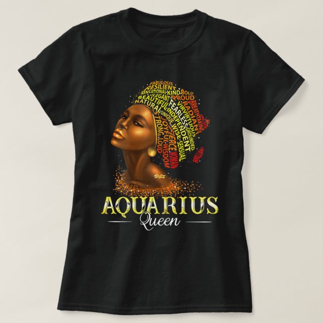 Womens Aquarius Queen Womens Birth Date Symbol ... T-Shirt (Design Front)