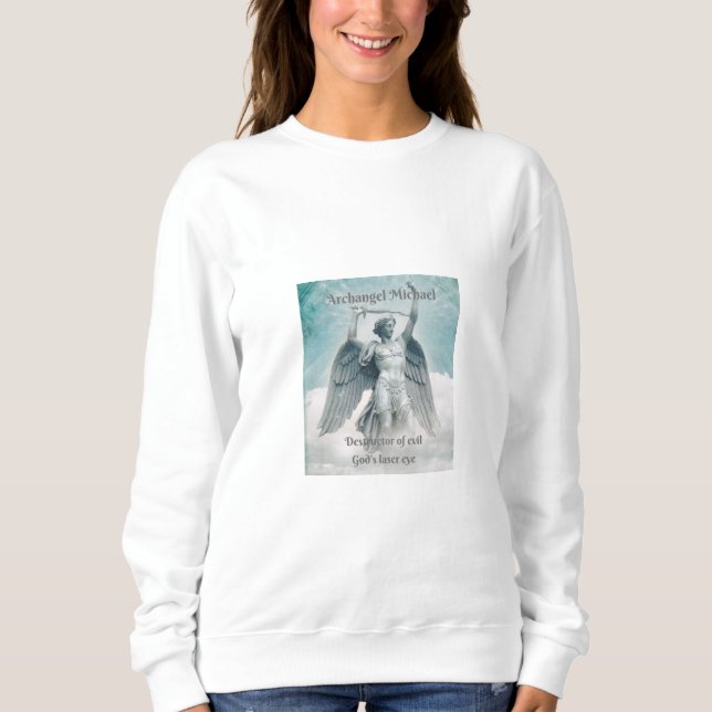 Women's Archangel Michael white sweatshirt (Front)