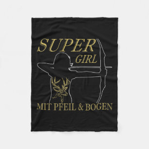 Womens Archery Super Girl With Arrow And Bow  Fleece Blanket