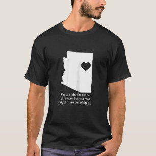 Womens Arizona Girl State Map Phoenix Heart Pride  T-Shirt