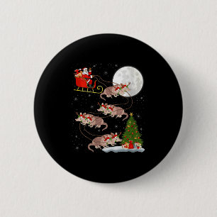 Womens Armadillo Santa Sleigh Flying Funny Magical 6 Cm Round Badge