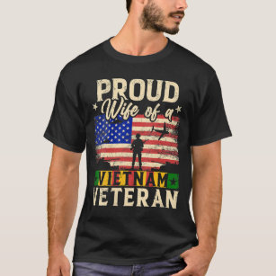 Womens Army  Military  Navy- Proud Wife of a Vietn T-Shirt
