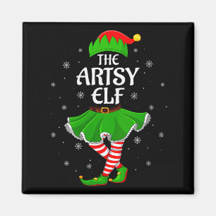 Womens Artsy Elf Christmas Family Girls Women Elf  Magnet