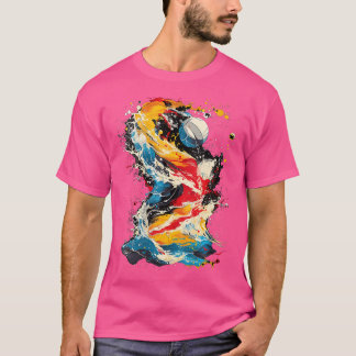 Womens Artsy Water Polo Player On Abstract Art Wat