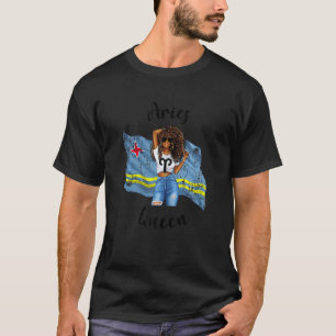 Womens Aruba Aries Queen Afro Hair African Aruban T-Shirt
