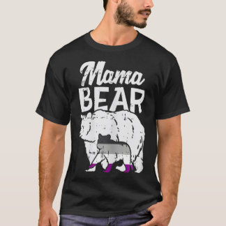 Womens Asexual Pride Mama Bear Ace Flag LGBTQ Mum T-Shirt