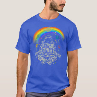 Womens Astronaut White Yoga  T-Shirt