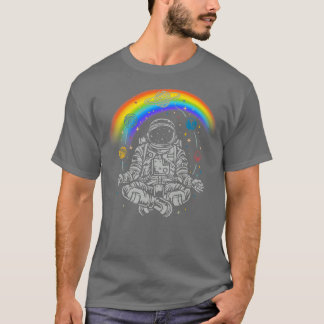Womens Astronaut Yellow Yoga  T-Shirt