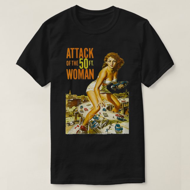 Womens Attack Of The 50 Foot Woman VNeck  T-Shirt (Design Front)