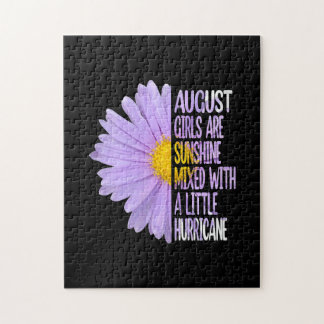 Womens August Birthday Womens Gift Funny Daisy Jigsaw Puzzle