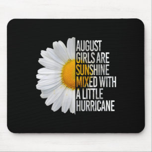 Womens August Birthday Womens Gift Funny Daisy Mouse Pad