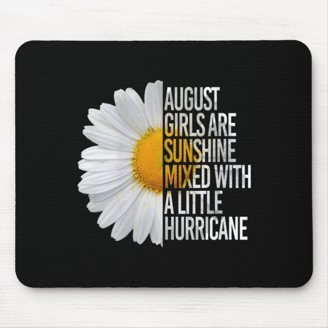Womens August Birthday Womens Gift Funny Daisy Mouse Pad (Front)