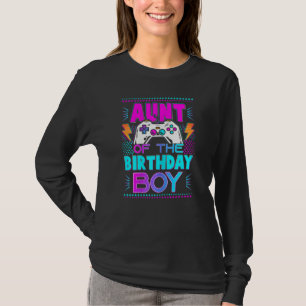Womens Aunt Of The Birthday Boy Matching Video Gam T-Shirt