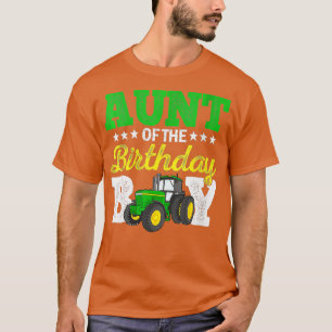 Womens Aunt Of The Birthday Boy Tractor Farm Birth T-Shirt