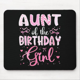 Women's aunt of the birthday girl matching pink mouse pad