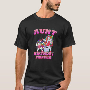 Womens Aunt Of The Birthday Princess Dabbing Unico T-Shirt