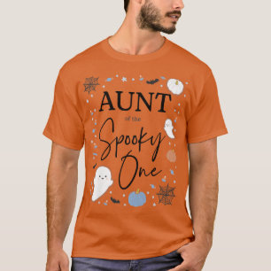 Womens Aunt of the Spooky One First Birthday Blue  T-Shirt