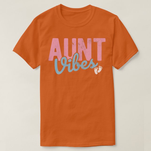 Womens Aunt Vibes Baby Reveal Pregnancy Reveal Gen T-Shirt (Design Front)