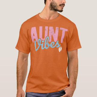 Womens Aunt Vibes Baby Reveal Pregnancy Reveal Gen T-Shirt
