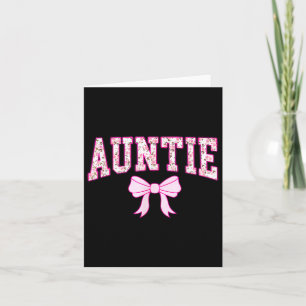 Womens Auntie Coquette Bow Pink Aesthetic Mothers Card