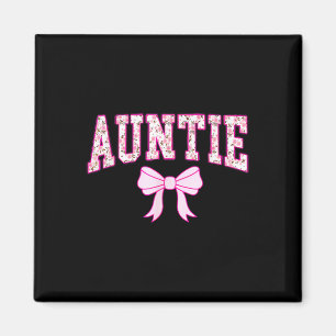 Womens Auntie Coquette Bow Pink Aesthetic Mothers Magnet