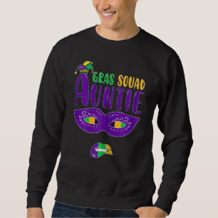 Womens Auntie Gras Squad Unique Mardi Gras Jester Sweatshirt
